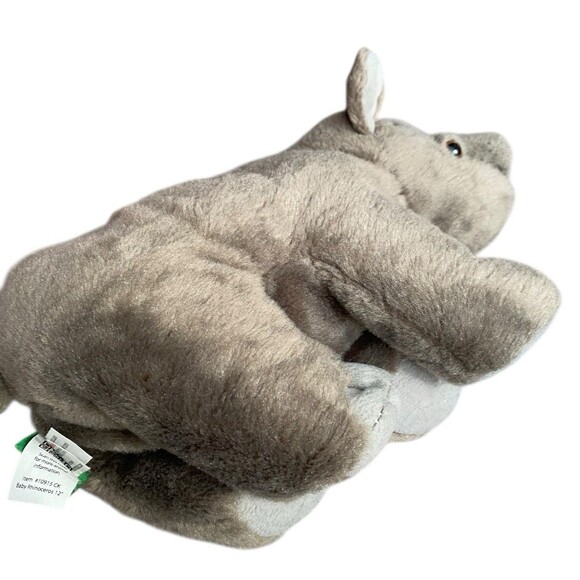 Wild Republic Baby Rhinoceros Plush 12" Gray Stuffed Animal Toy - Picture 3 of 5